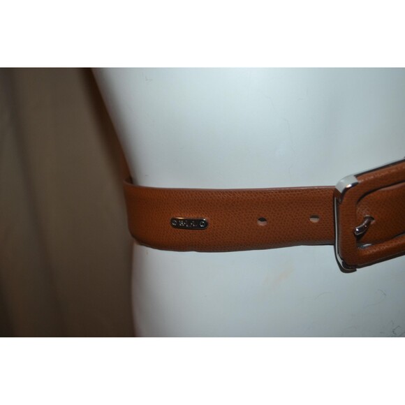 Vintage Lauren Box Silver Buckle Belt with Leather Body - Picture 2 of 5